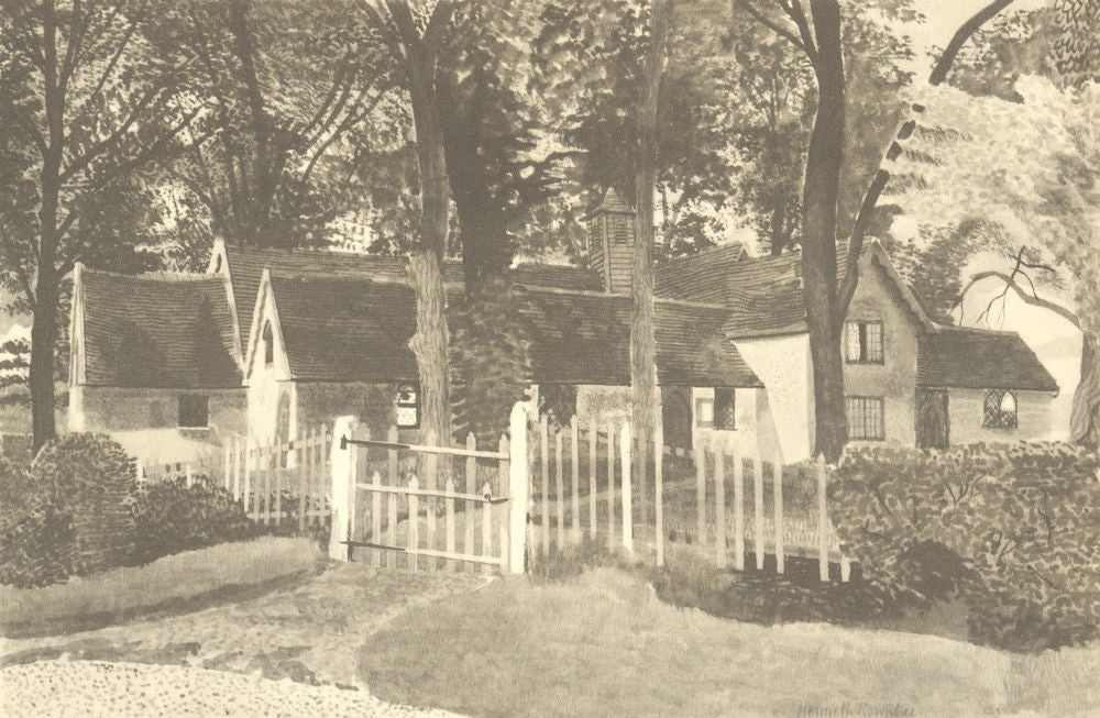 NORTH END. Black Chapel - Exterior. Essex. By Kenneth Rowntree 1947 old print